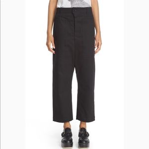 JULIEN DAVID Drop Crotch Black Denim Trouser Pants